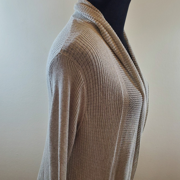 Max Studio Long Gray Open Cardigan - Picture 5 of 7